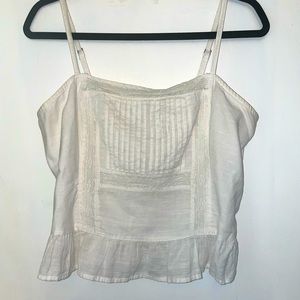 White peplum crop tank